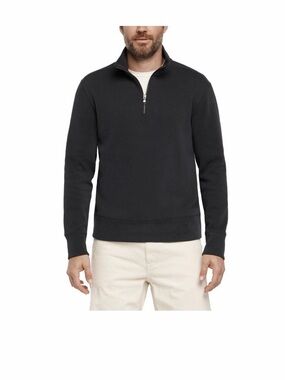 Banana Republic Men's Quarter Zip Pullover Black, Large